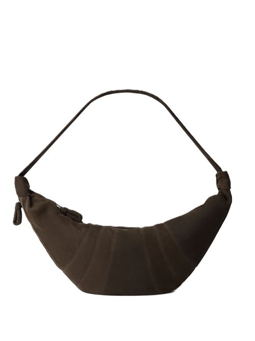 LARGE CROISSANT BAG IN ALPACA NUBUCK Lemaire | BG0236LL0189BR007 EBONY BROWN